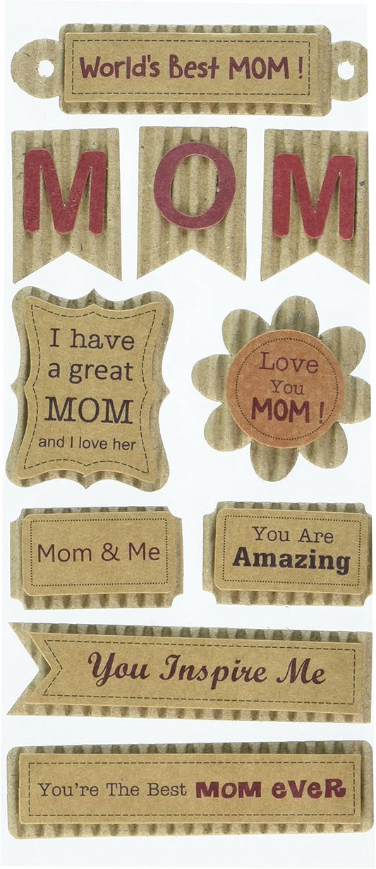 Best Mom 3d Stickers by Multicraft