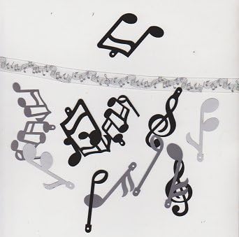 Music Note Shimmer Shapes and Ribbon Embellishment Set
