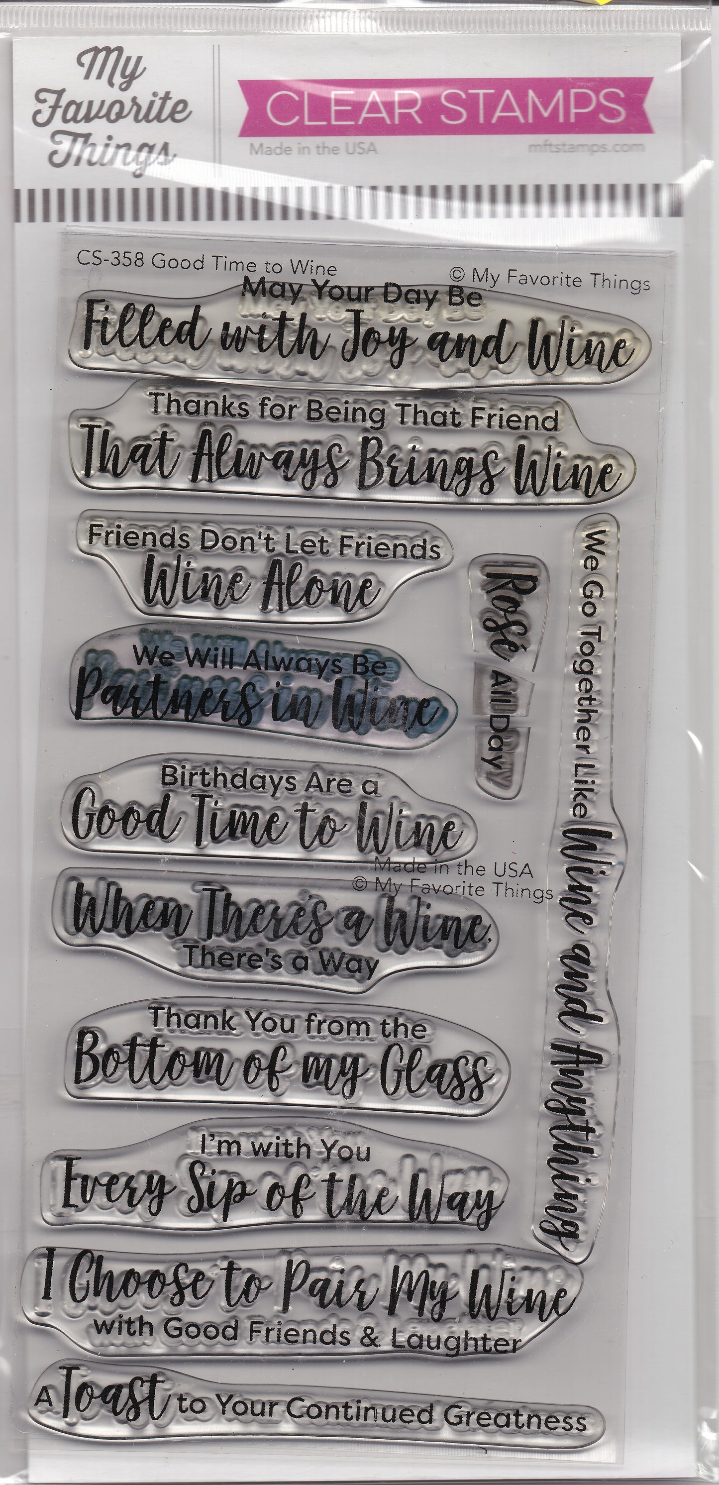 My Favorite Things Good time to Wine Stamp