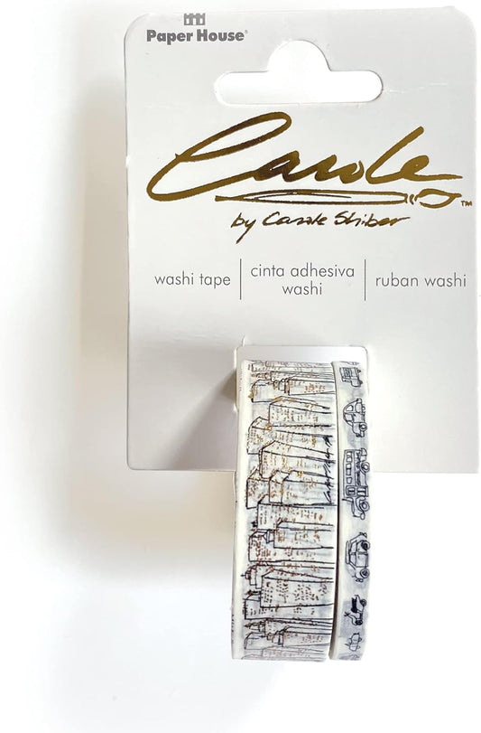 Carole Shiber Cityscape Set of 2 Foil Accent Washi Tape Rolls