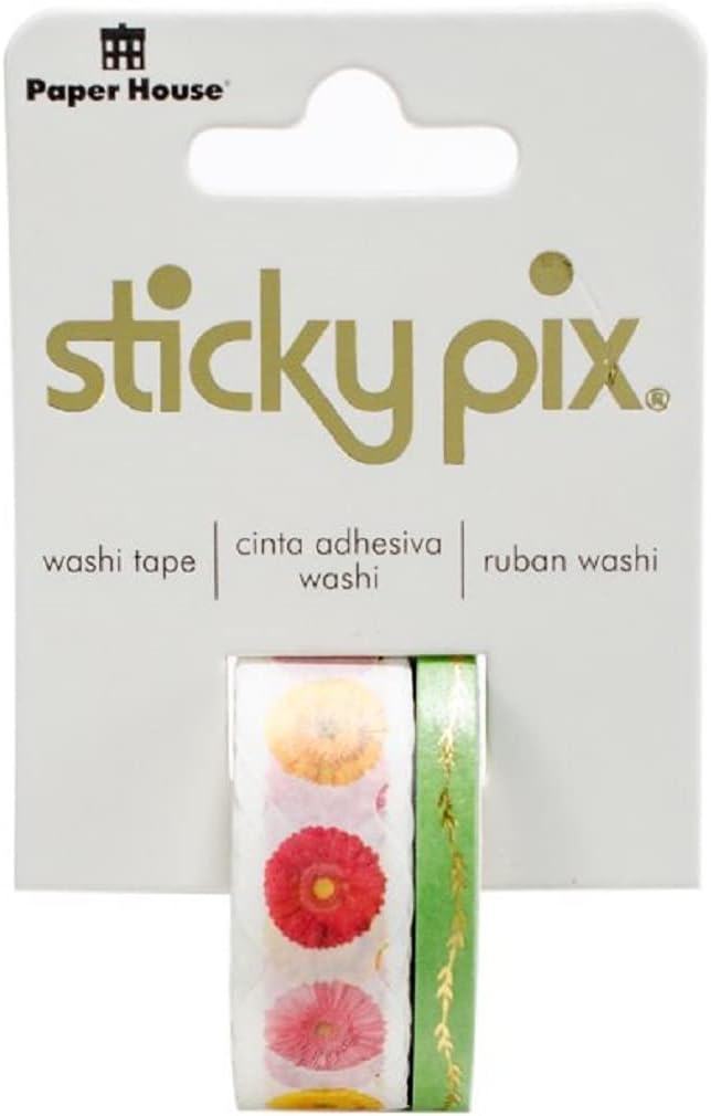 Colorful Daisies Set of 2 Foil Accent Washi Tape Rolls