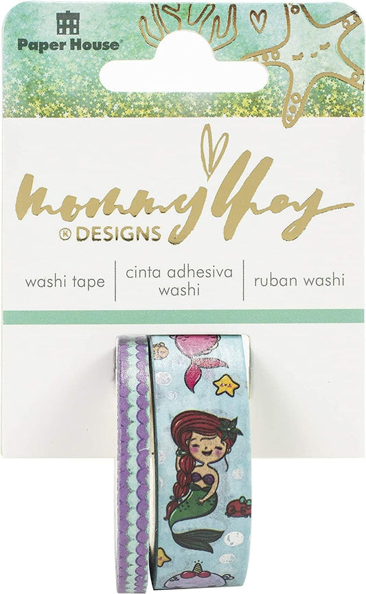 Mermaid and Narwhal Set of 2 Foil Accent Washi Tape Rolls