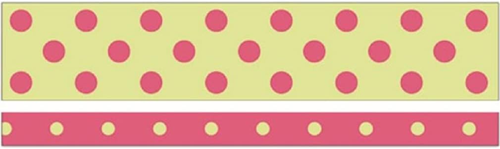 Perky Polka Dots Green Fuchsia Washi