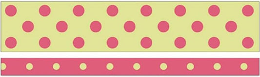 Perky Polka Dots Green Fuchsia Washi