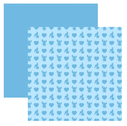 Stitch Blue Scrapbook Paper