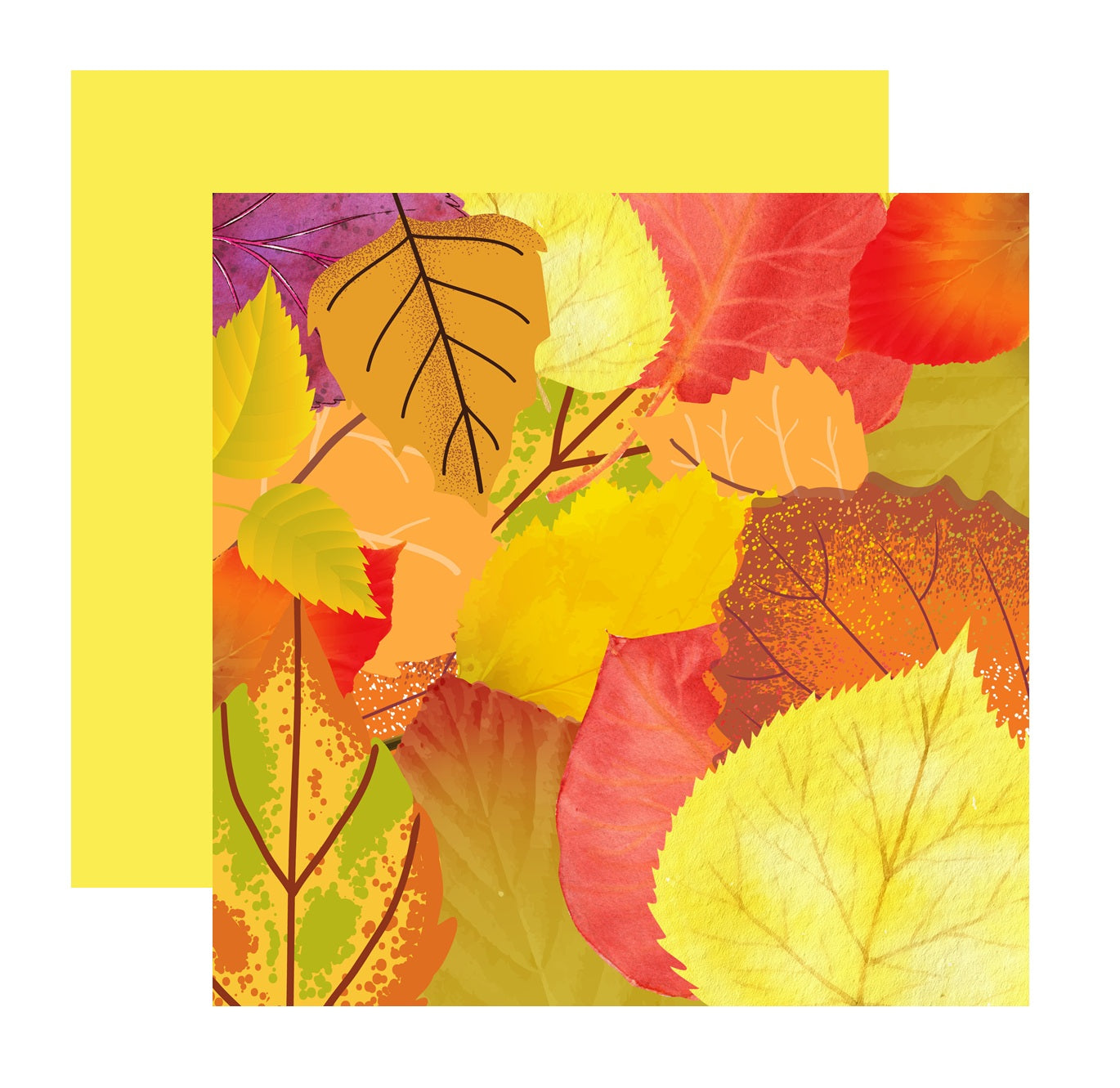 Aspen Leaves Collage Scrapbook Paper
