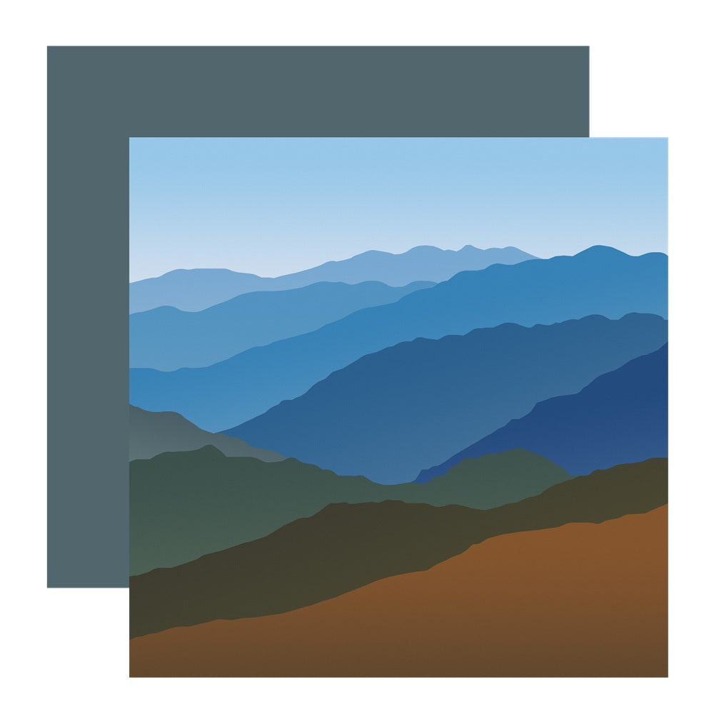 Blue Brown Atmospheric Mountains Scrapbook Paper