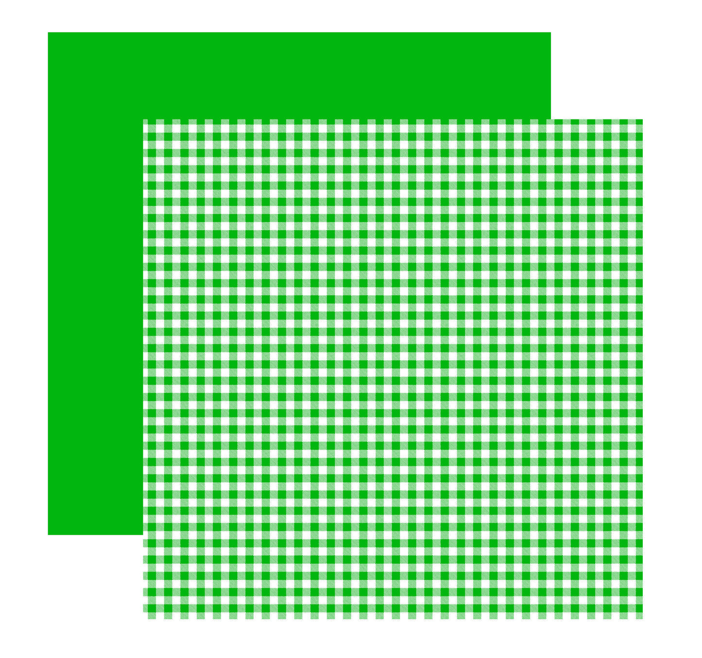 Green Gingham Scrapbook Paper
