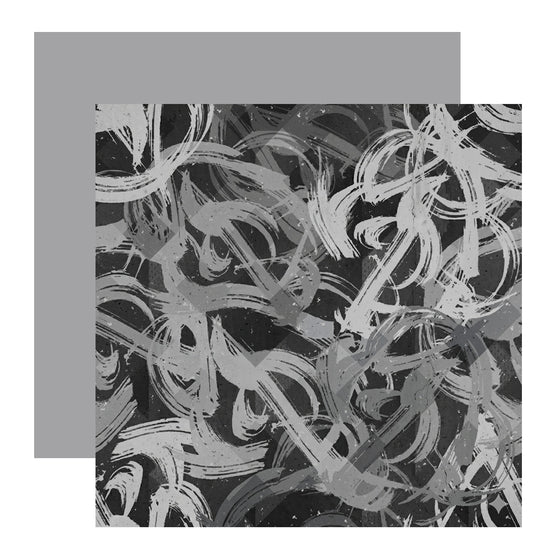 Black/Gray Graffiti 12x12 Scrapbook Paper