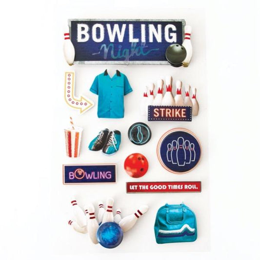 Paper House Bowling Night 3d Stickers