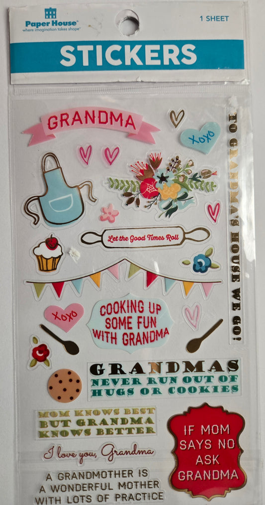 Clear Grandma Stickers Set