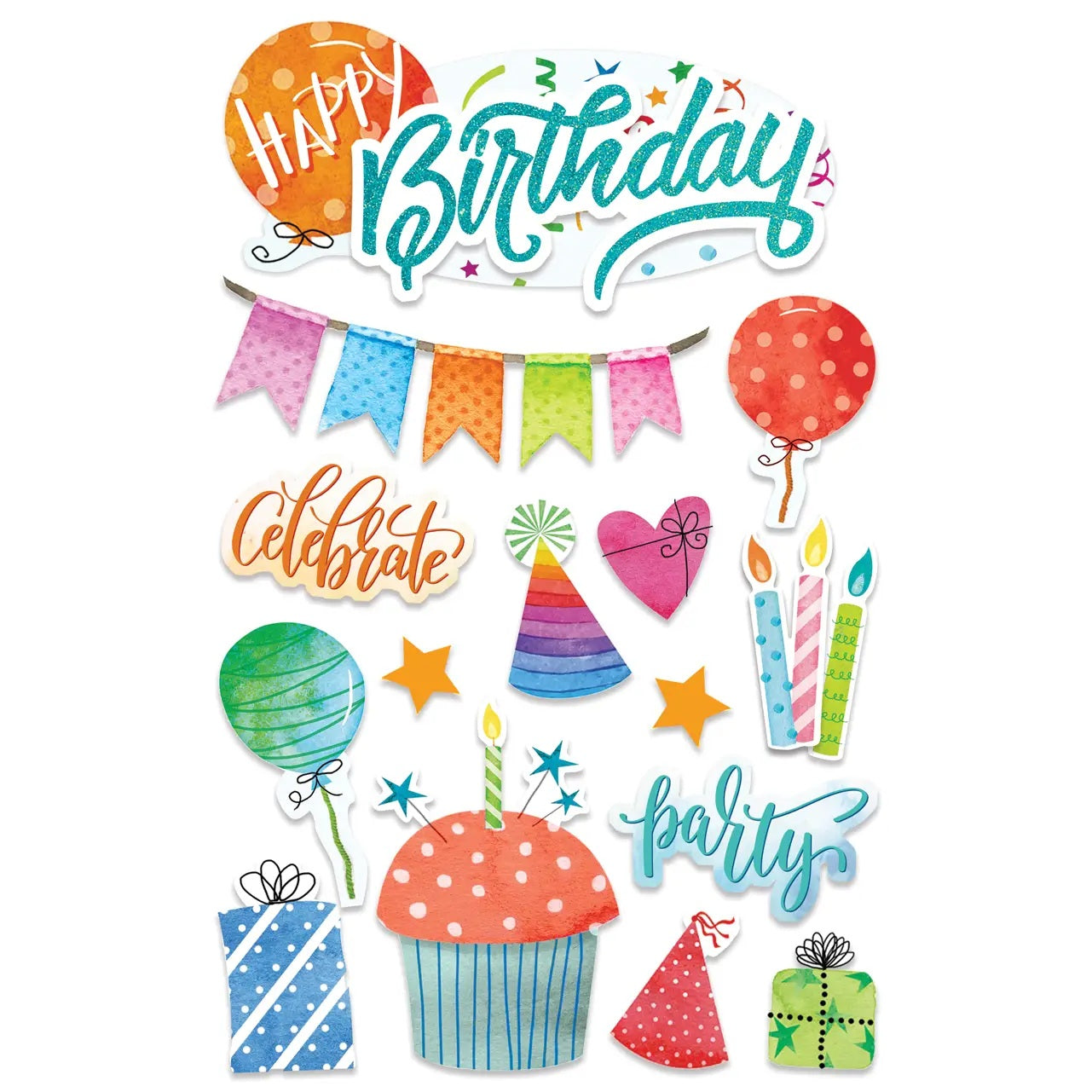 Birthday Celebration 3d Stickers