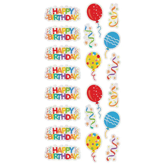 Paper House Holographic Birthday Banner Stickers