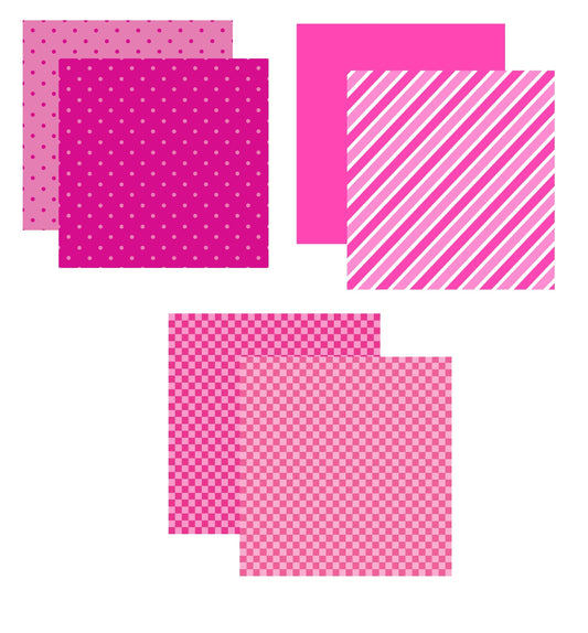 Pink Patterned Paper Assortment Set