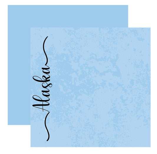 Watercolor Alaska State Scrapbook Paper