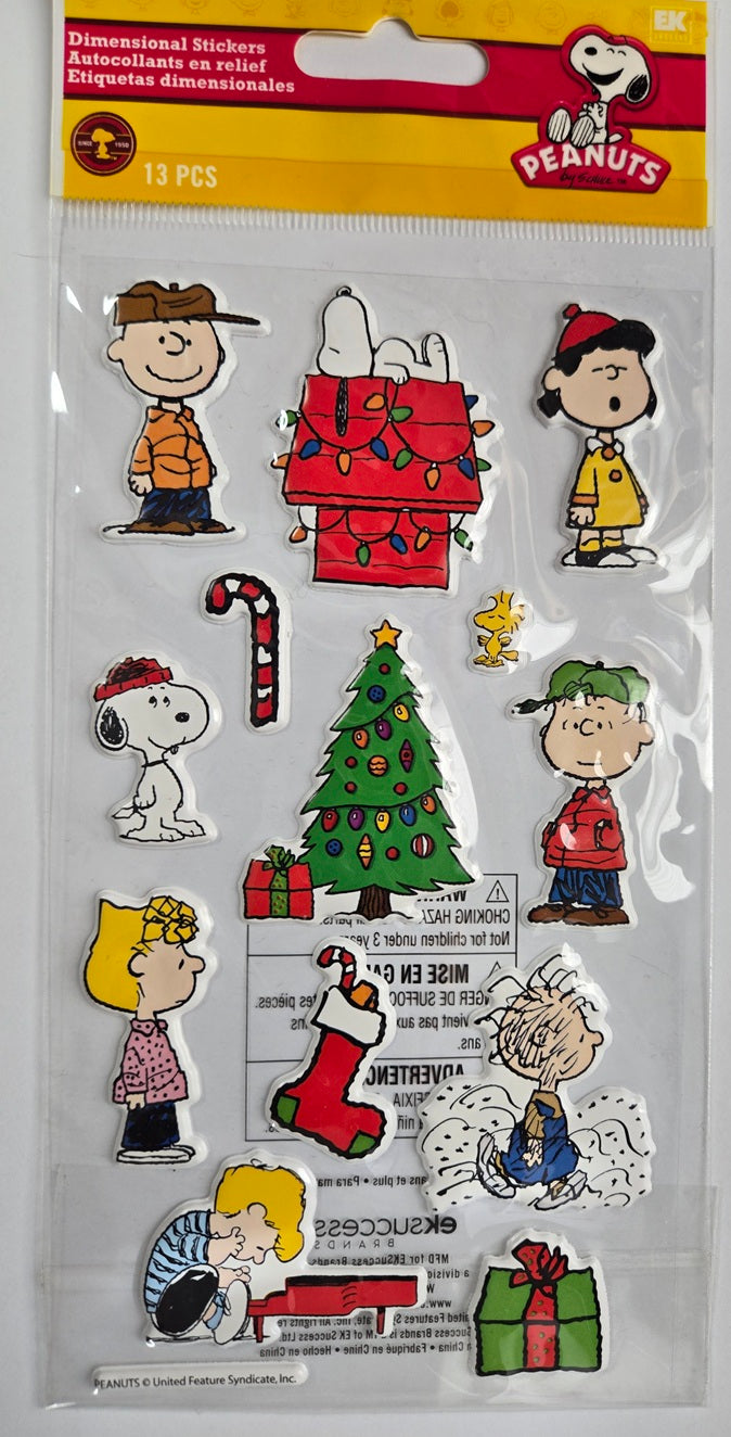 Peanuts Christmas Puffy Stickers