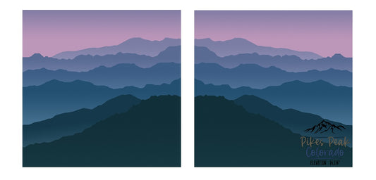 Pikes Peak Elevation Mountains Colorado - 12X12 Scrapbook Papers