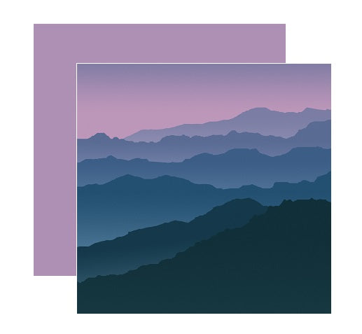 Atmospheric Mountains Purple - 12X12 Scrapbook Papers