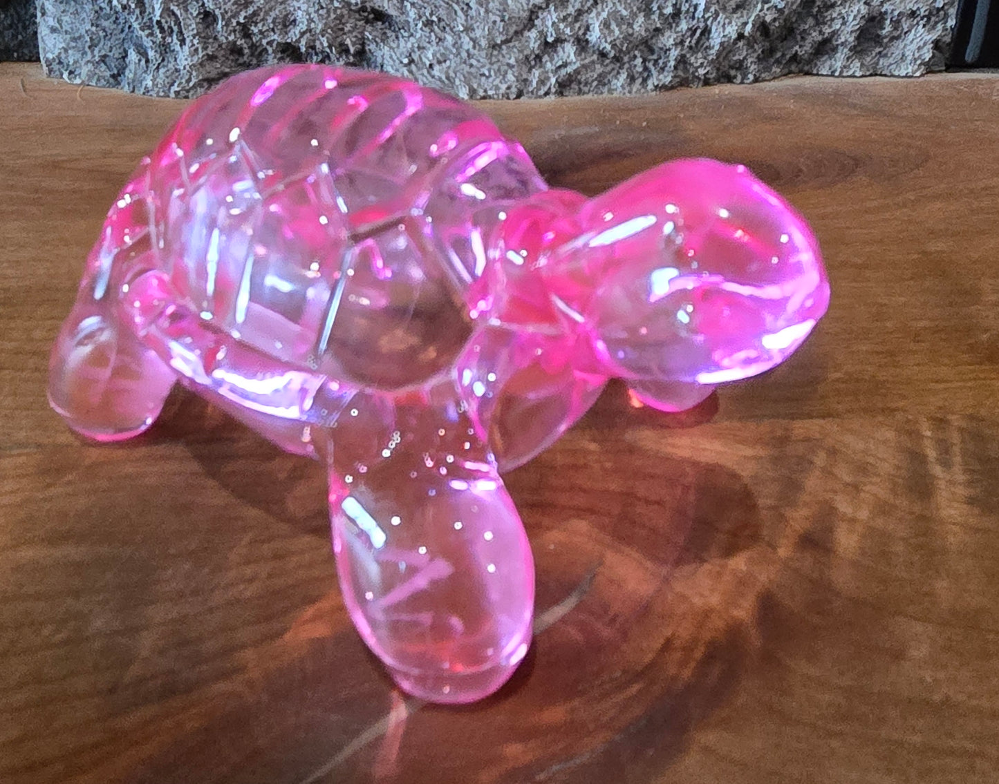 Pink Acrylic Turtle Figurine
