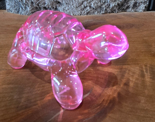 Pink Acrylic Turtle Figurine