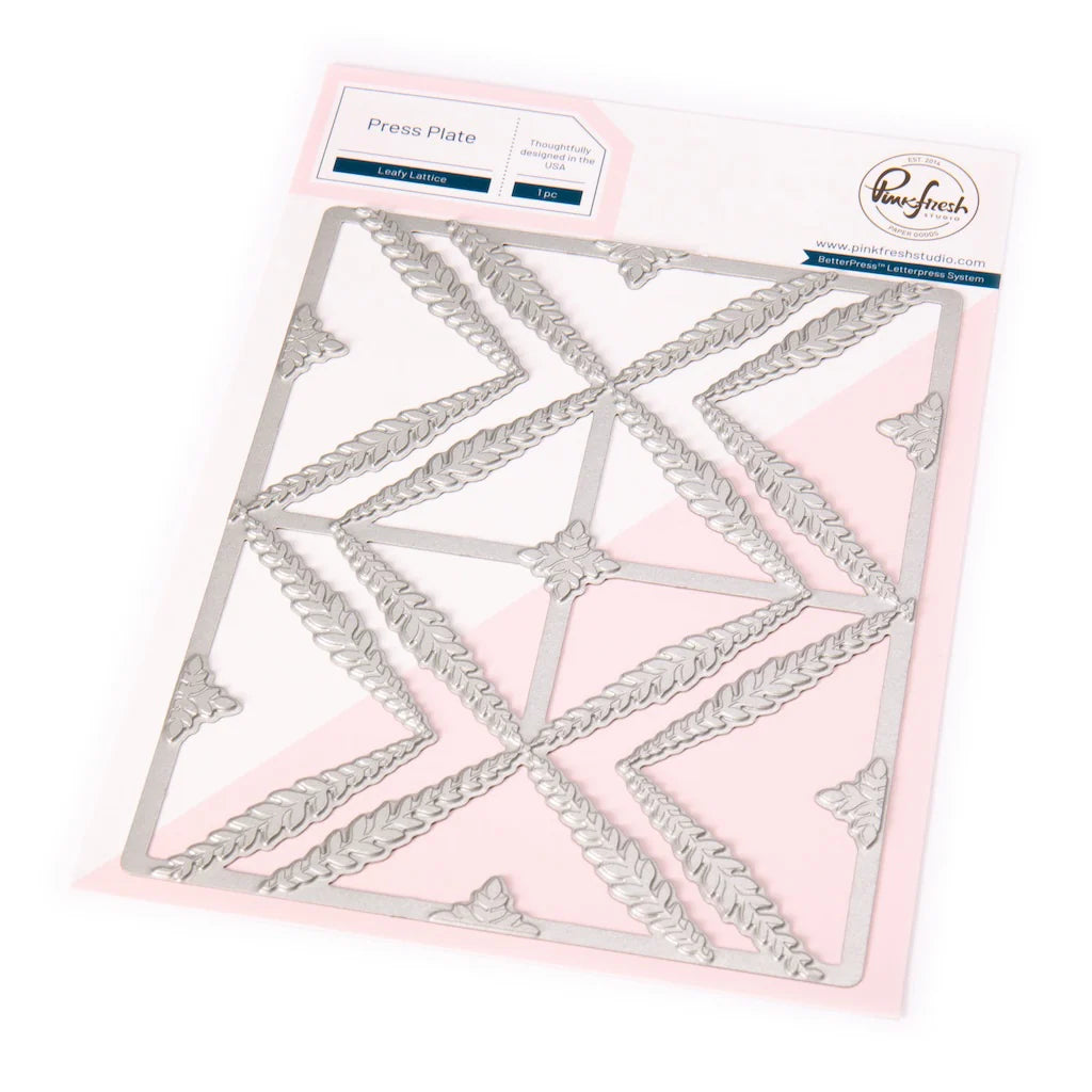 Pinkfresh Leafy Lattice Press Plate