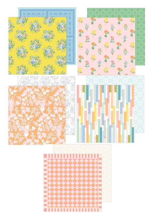 Pinkfresh Flower Market Scrapbook Paper