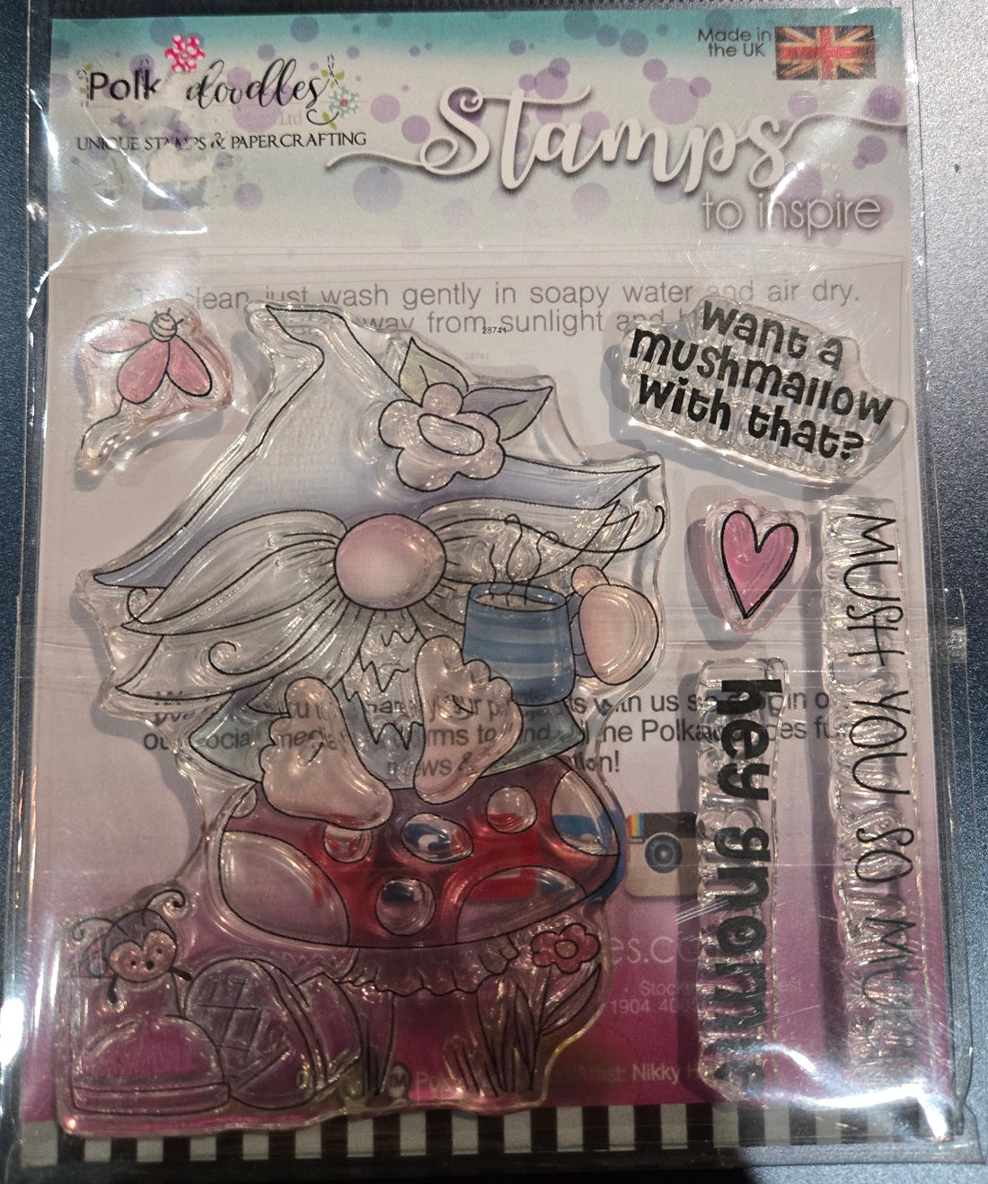 Gnome For Tea Stamps by Polkadoodles