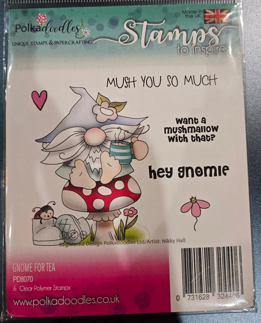 Polkadoodles Gnome for Tea Stamps