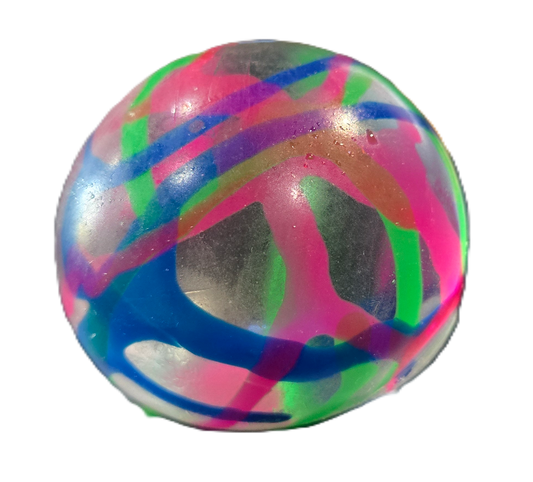 Pookie Pookie Green Blue Pink Swirl Clear Squishy Ball
