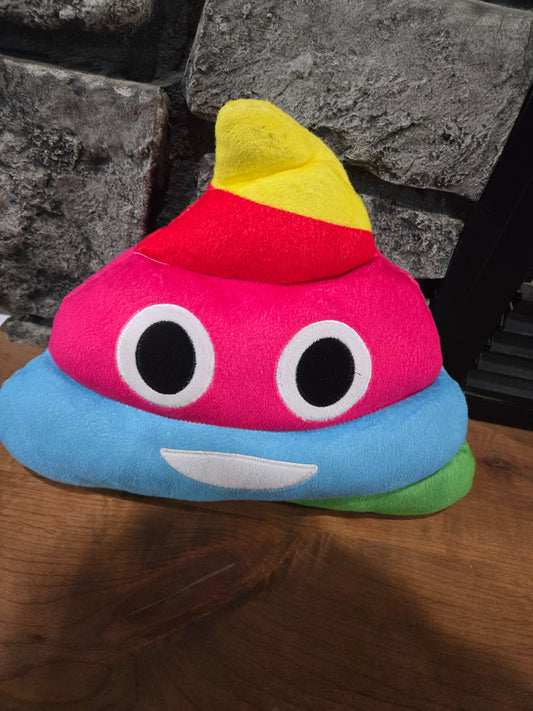 Rainbow Poop Emoji Striped Plush