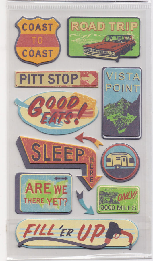 3d Road Trip Stickers