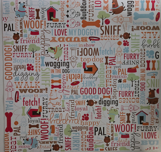 Dog Word Scrapbook Paper