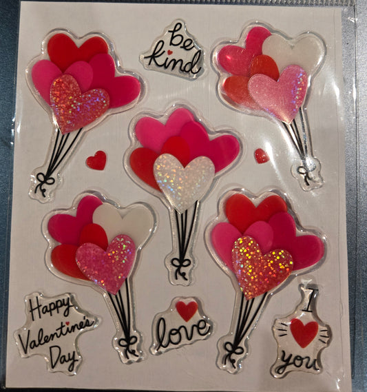 Valentines Day Epoxy Balloon Stickers