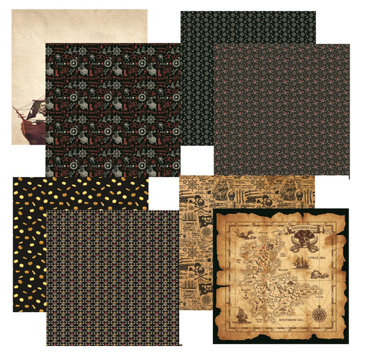 Reminisce a Pirates Life Scrapbook Paper Assortment Set