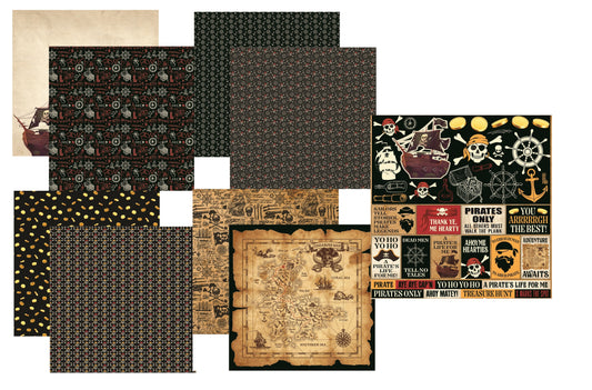 Reminisce A Pirates Life Scrapbook papers and Stickers Set
