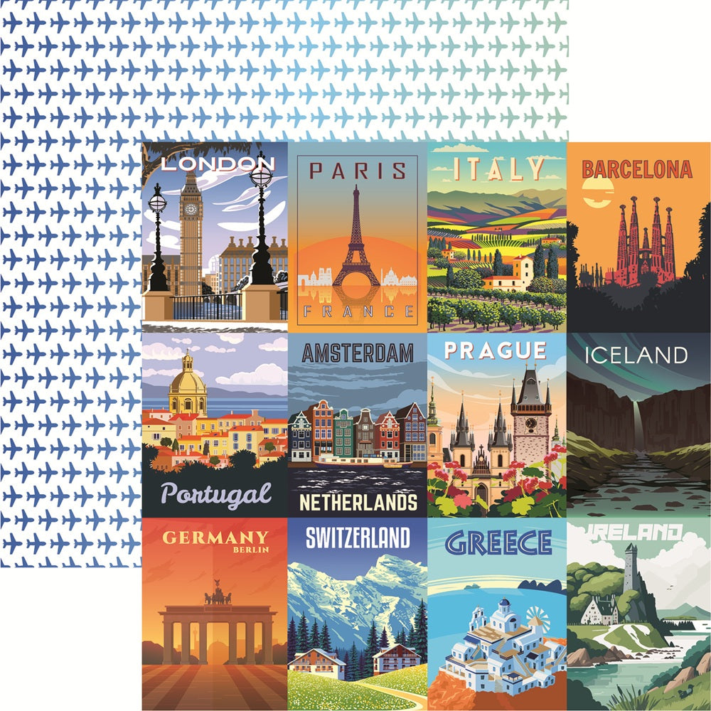 Reminisce Around the World European Journeys Scrapbook Paper