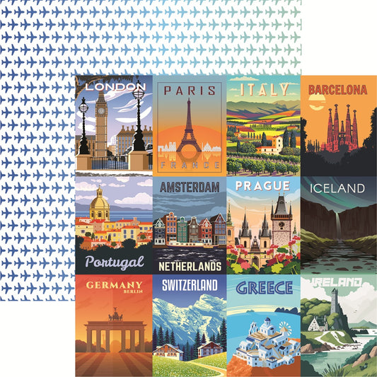 Reminisce Around the World European Journeys Scrapbook Paper