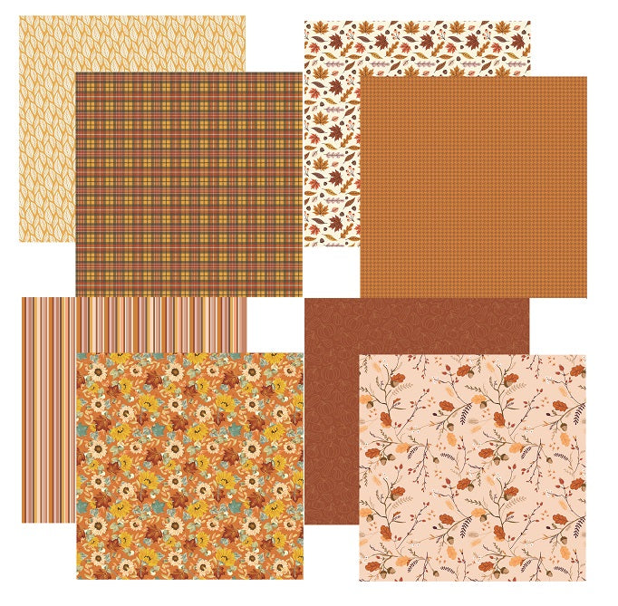 Craft Smith HAPPY FALL 12 x 12 Scrapbook Paper Lot Of 14 Sheets Fall Theme