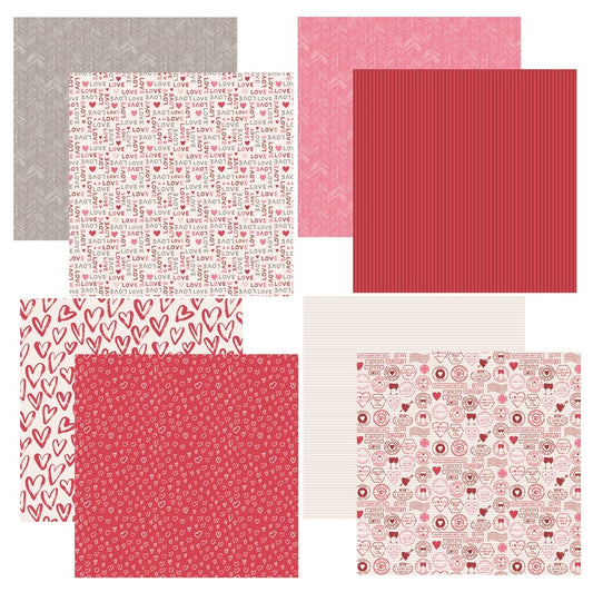Reminisce Be My Valentine Scrapbook Paper Assortment Set