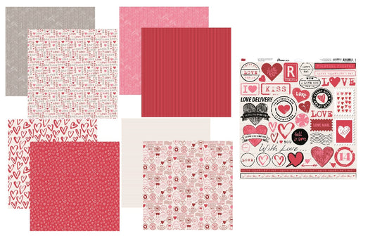 Reminisce Be My Valentine Scrapbook papers and Stickers Set