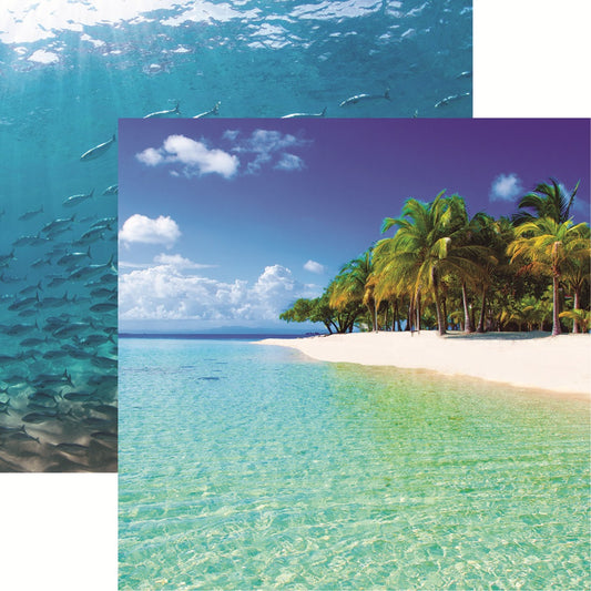 Reminisce Beach Vibes Beach Palms Scrapbook Paper