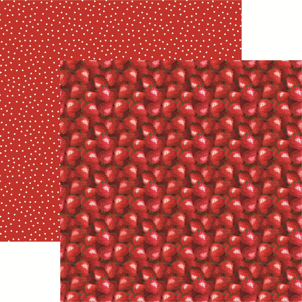 Reminisce Berry Sweet Strawberries Scrapbook paper
