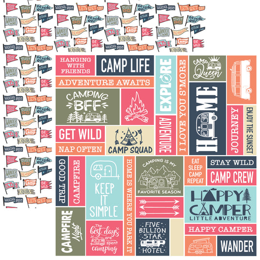 Reminisce Camping Life Adventure Awaits Scrapbook Paper