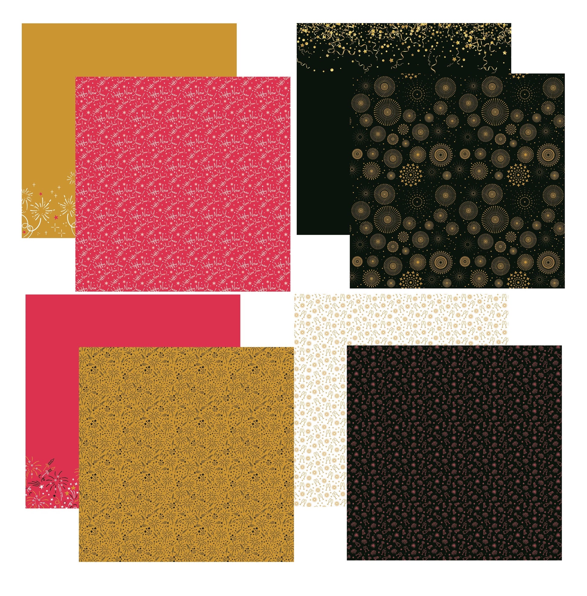 Reminisce Cheers To A New Year Scrapbook paper Assortment Set