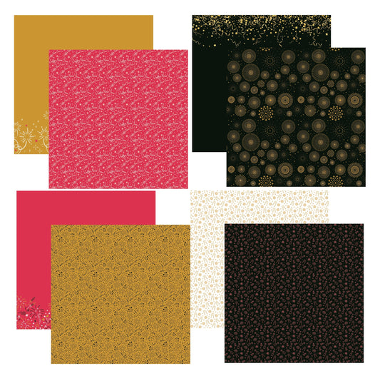 Reminisce Cheers To A New Year Scrapbook paper Assortment Set