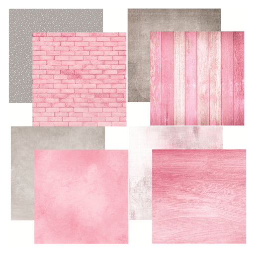 Reminisce Dance Pink Background Scrapbook Paper Assortment Set