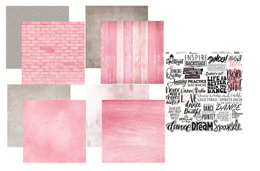 Reminisce Dance Scrapbook Papers and Stickers Kit
