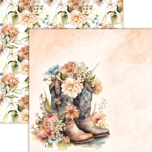 Reminisce Rodeo Queen Desert Rose Scrapbook Paper