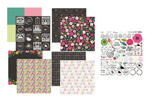 Reminisce Easter Bloom Papers and Stickers Kit