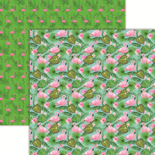 Flamingo Bay Flamingo Beach Scrapbook Paper by Reminisce